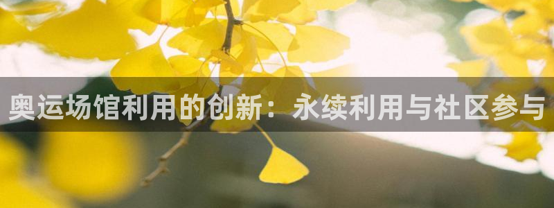 意昂体育3官方客服电话：奥运场馆利用的创新：永续利用