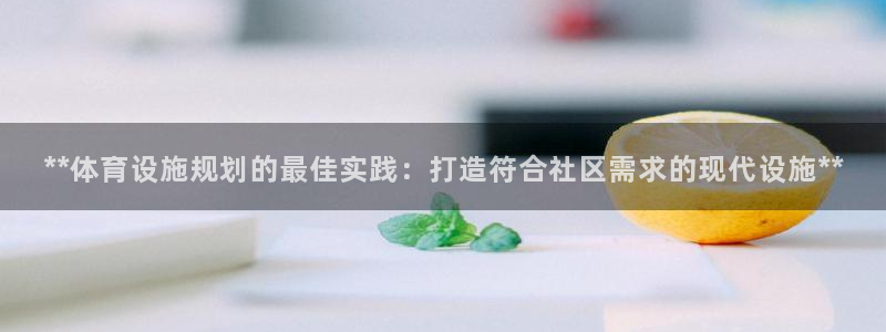 意昂3娱乐平台：**体育设施规划的最佳实践：打造符合